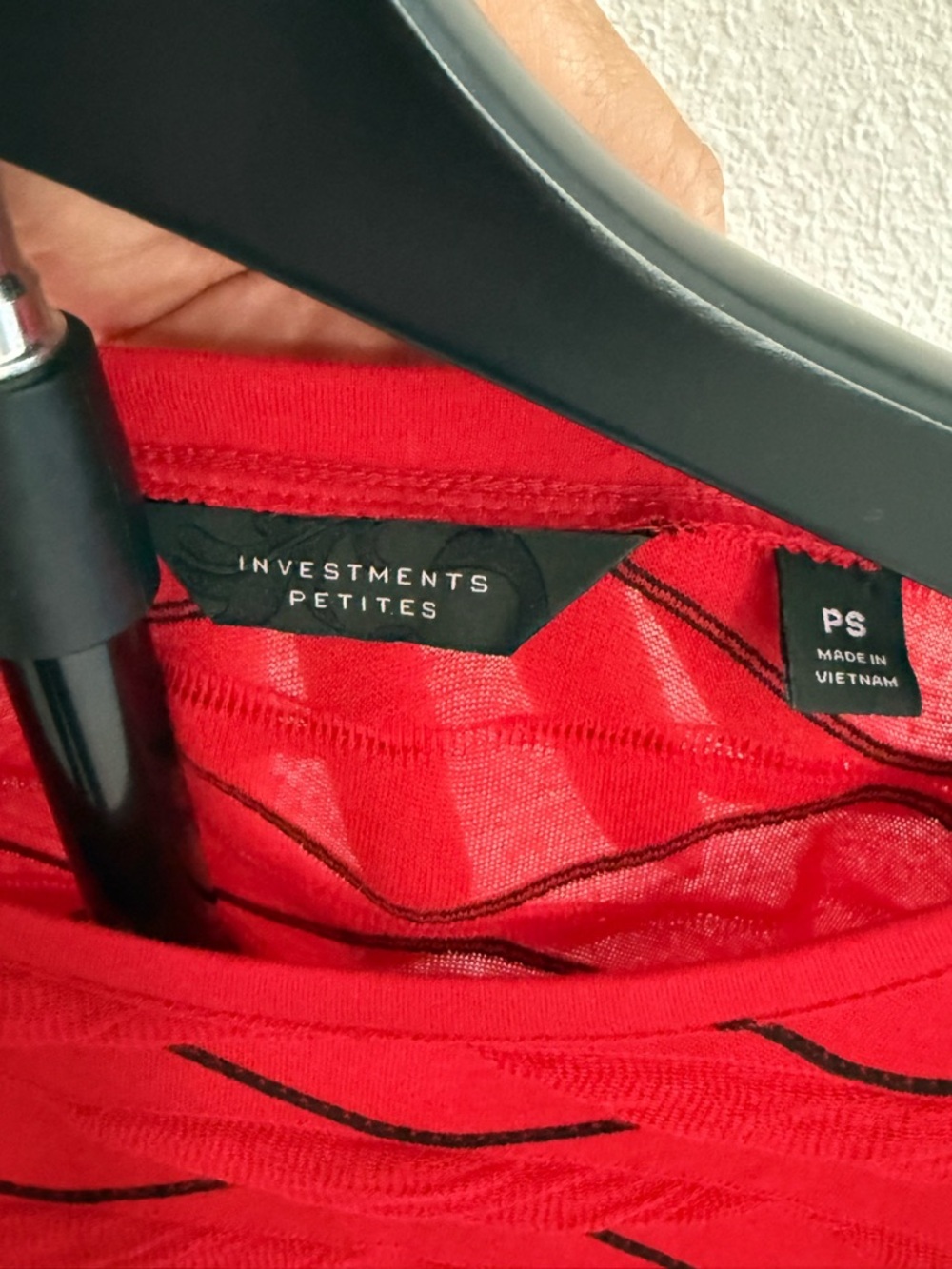 Investments Red Layered-Texture Crewneck Top - Picture 3 of 5